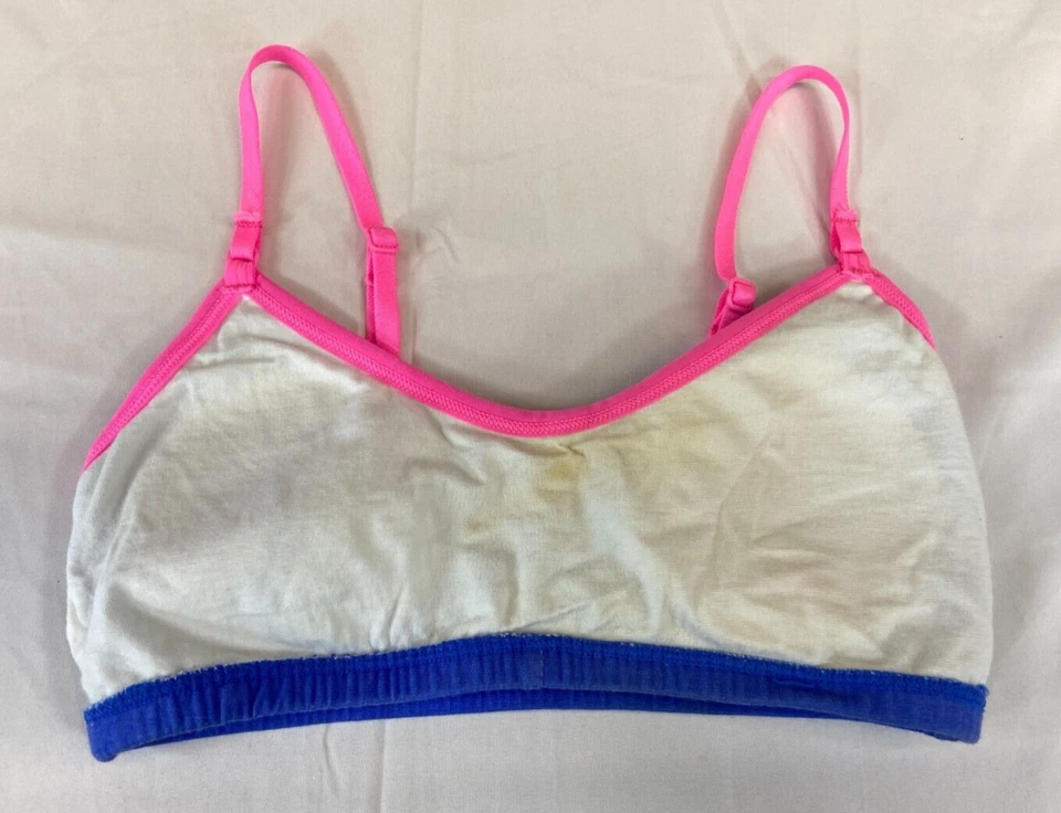 Sujetador de Entrenamiento Juvenil Niñas 32 Fruta del Telar Acolchado Correas Ajustables Azul Rosa Foto 3 de 4