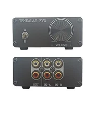 HiFi RCA Passive Preamp Stereo Audio Preamplifier with Volume Control A/B Aud...