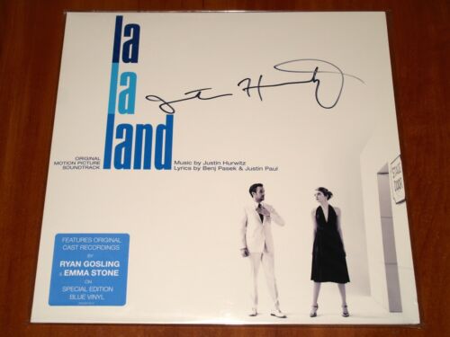 LA LA LAND OST JUSTIN HURWITZ *RARE* SIGNED LP BLUE VINYL & 7" SINGLE PROMO !! - Foto 3 di 8