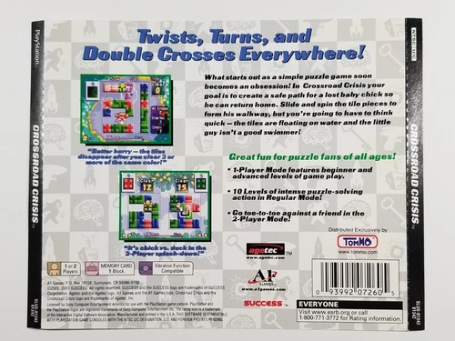 ¤ Crossroad Crisis ¤ Back Artwork Box Cover Art Only Sony Playstation 1 PS1
