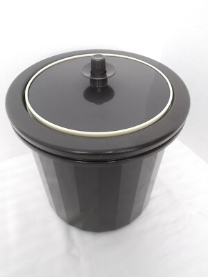 Vintage Tupperware Ice Bucket #1683 Dark Mocha Brown 3 Piece Pre-owned