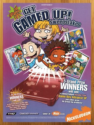 2004 Rugrats All Grown Up! Gameboy Advance GBA Print Ad/Poster DVD Game Art 00s