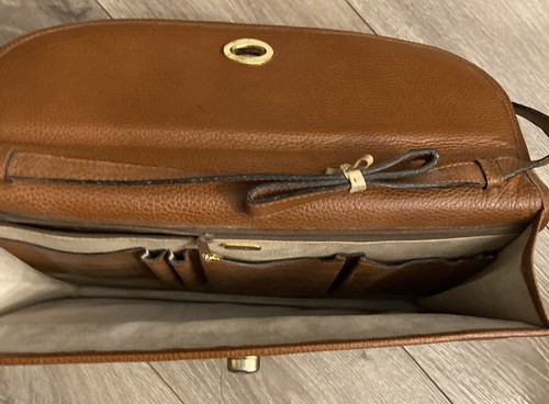 vtg MARK CROSS Pebble Leather Briefcase w/Crossbody Strap - Picture 17 of 20