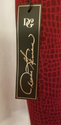 Women's Jeans Red Leopard Design Diane Gilman Boutique Chic New Size 24WT