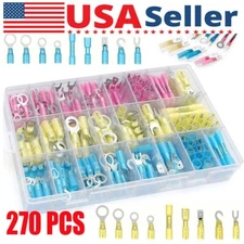 270pcs Heat Shrink Wire Connectors Marine Automotive Waterproof Terminals Set