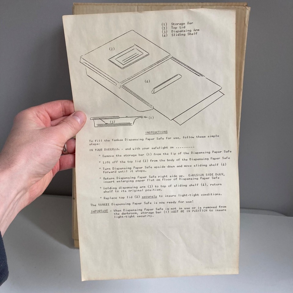 Vintage Yankee Dispensing Paper Safe 11x14" Darkroom Photography w/ Box