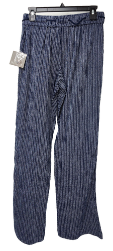 Women’s Falls Creek BLUE Pinstripe Pants Elastic Waist Faux Button Front 29" Ins - Picture 7 of 16