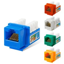 Lot of Cat6A RJ45 Keystone Jacks 90 Network Connectors - 110 Punch Down 8P8C