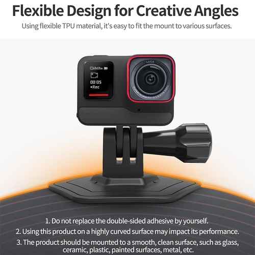 Flexibler selbstklebender Kamerahalter Helmkamera Halter für Insta360/Action - Bild 4 von 12