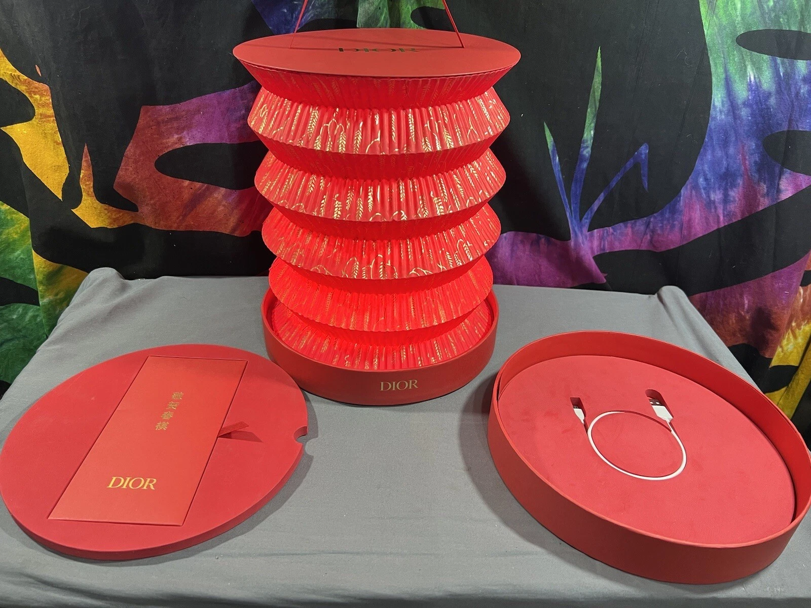 Lanterne à paquet rouge DIOR pour toilette de selle de jouy tasse livre fourre tout plaque jetable