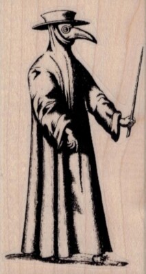 Plague Doctor 2 1/4 x 4'' Rubber Stamp, People Stamp, Plague Doctor Stamp