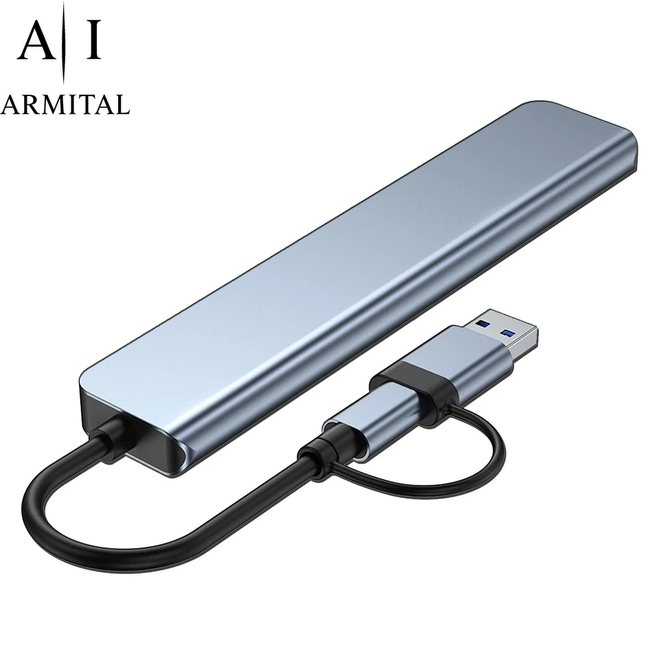 Hub USB-C 7 in 2 Docking Station Adattatore per MacBook PC  usb3.1 usb3.0 Usb2.0 - Immagine 4 di 4