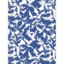 Peace Doves Blue White Vintage Framed Wall Art Print 12X16 In