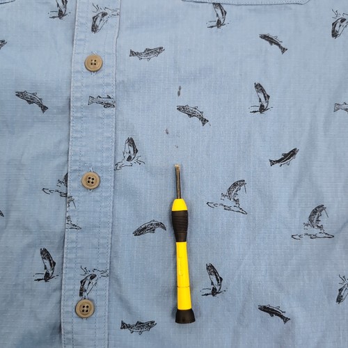Croft & Barrow Vented Fishing Long Sleeve Shirt Blue Quick Dry Men's Size Large - Picture 11 of 14