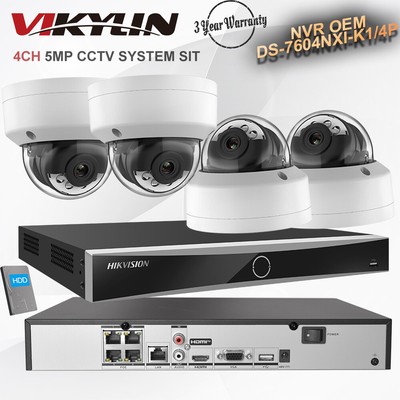 Hikvision 4K NVR CCTV System 5MP Built-in MIC IP Camera Hybrid Light IP67 Lot US