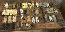Antique Door Hinges Lot Cast Iron Primitive Salvage Decor Victorian Mid Century 