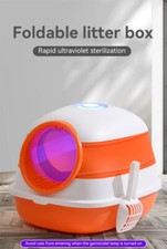 Pet Daily Kit Foldable Cat Litter Box With Ultraviolet Lamp and Plastic Scoop
