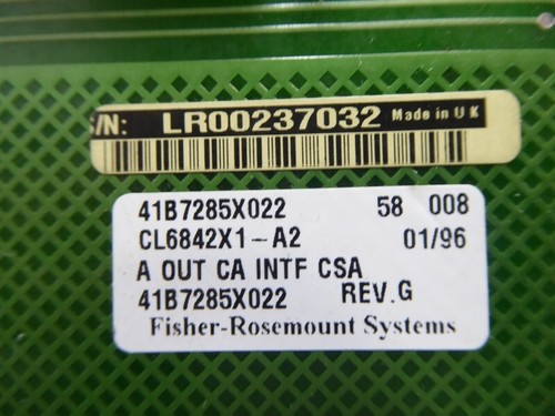 USED Fisher Rosemount CL6842X1-A2 Analog Output Interface 41B7285X022 Rev. G - Picture 5 of 5