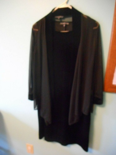 COVINGTON WOMENS BLACK VELVET DRESS WITH COVERUP/ SIZE 10 - 第 1/4 張圖片