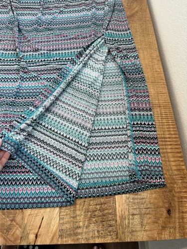 Lane Bryant Women's Pull On Striped Maxi Skirt Elastic Waist Slit Colorful 26/28 - Picture 7 of 10