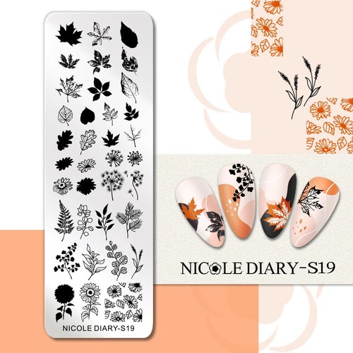 Floral Blätter Nagel Stempelplatte Bild Transfer Vorlage Geometrisch Schablone Werkzeug - Bild 71 von 86