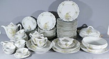 Service De Table Pour 12 Personnes, Fougères Et Bruyère, Porcelaine De Limoges 