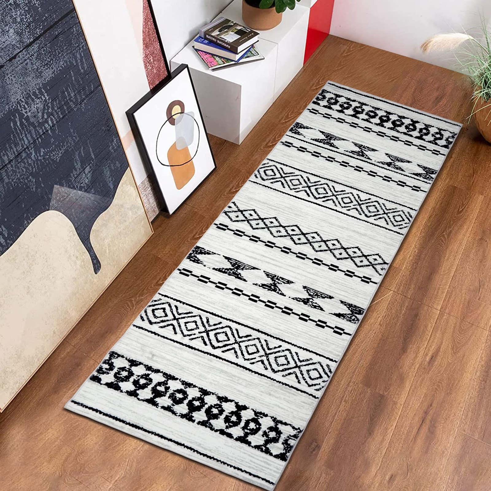2x8 Long Hallway Runner Rug Waterproof Kitchen Rug Runner Moroccan Area Rug M...