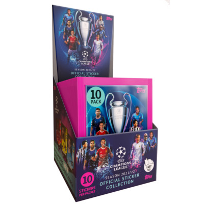 2021-22 TOPPS CHAMPIONS LEAGUE STICKERS BOX 50 PACKS PER BOX (500 STICKERS)