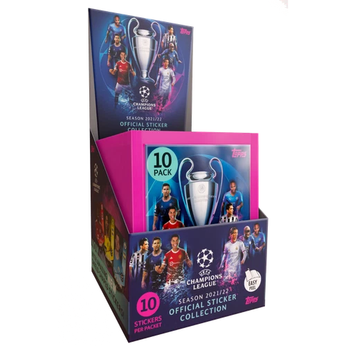 2021-22 TOPPS CHAMPIONS LEAGUE STICKERS BOX 50 PACKS PER BOX (500 STICKERS)