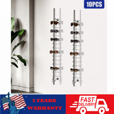 10PCS Aluminium Lockable 14 Frames Eyewear Sunglasses Eyeglasses Display Rod New
