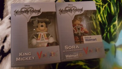 Kingdom Hearts Vinimates Lot Of 2 Figures King Mickey&Valor From Sora