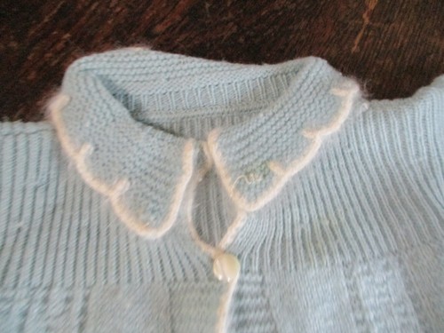 Vintage 1950's Baby Knit 2pc Romper w Knit Coat and Knit Bonnet Ensemble 6 - 9 M - 第 3/14 張圖片