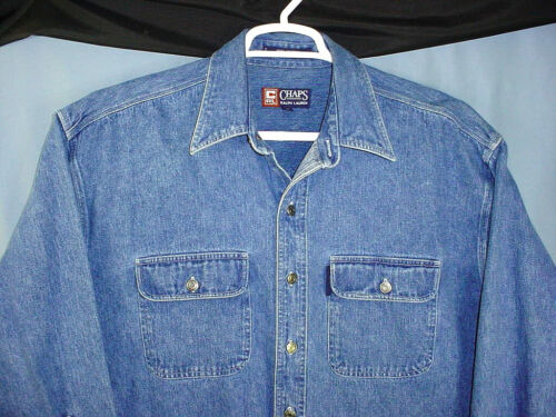 Chaps Ralph Lauren Men's Heavy Duty Denim Shirt Size Medium/Large - Picture 3 of 12