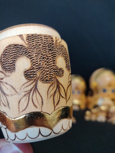 Russian Nesting Doll Ceprueb Nocag 10 Piece Hand Painted Cauterized Fleur Palace - Picture 7 of 13
