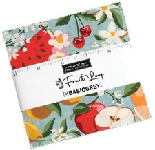 Fruit Loop Moda Charm Pack 42 100% Cotton 5" Precut Fabric Squares