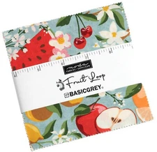 Fruit Loop Moda Charm Pack 42 100% Cotton 5" Precut Fabric Squares