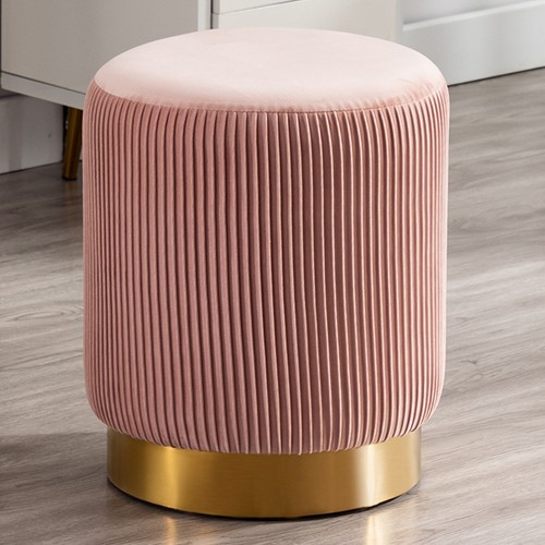 Duhome Velvet Round Ottoman Modern Luxurious Footrest Vanity Stool 1 Pcs - Picture 9 of 50