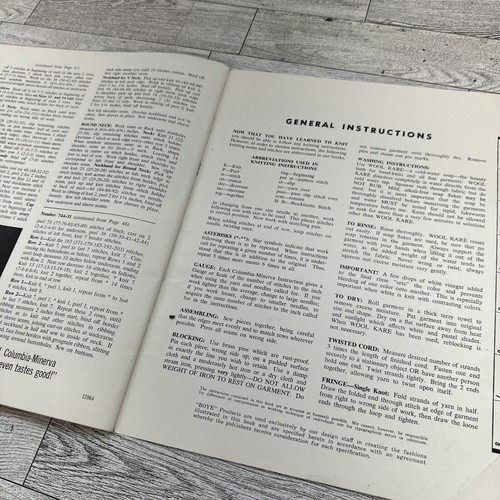Vtg 1970 Columbia Minerva Teach Yourself to Knit The Easy Way Craft Book 744 - Picture 11 of 16