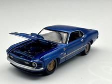 Johnny Lightning 1970 Ford Mustang Mach 1, Blue, Salt Flat Car, 1:64, Excellent