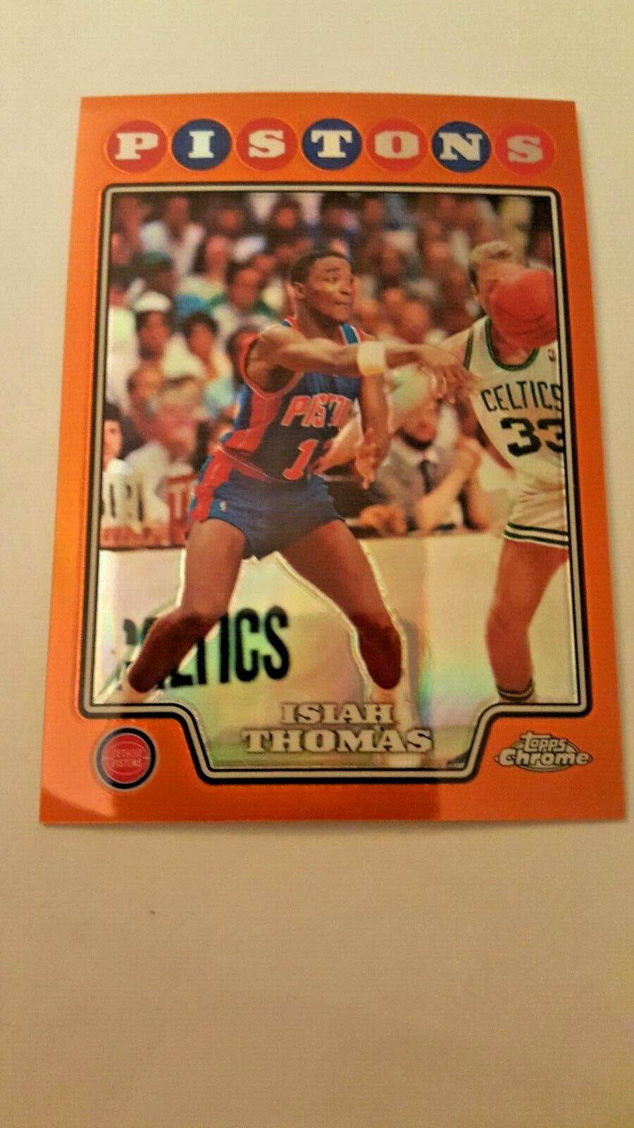 ISIAH THOMAS 08-09 TOPPS CHROME ORANGE REFRACTOR #027/499