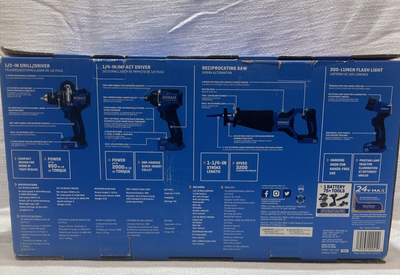 Kobalt 4913885 Drill/Driver & Impact Driver & Reciprocating Saw 