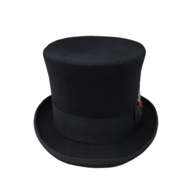 One-of-a-kKnd Dramatic Wool Felt Top Hat w/ Elaborate  Trim Whittal & Shon Sexy Asymmetric Top Hat, Wool Felt Hat, Women Men Hat, Topper Hat  main image 2