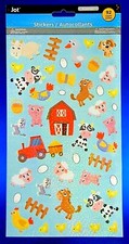 Glittery Farm Animals Double Sided Sticker Sheet