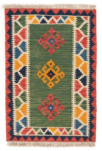 Kelim Handgewebter Perserteppich 79 x 60 cm-Nomadic,Orient,Grün,kilim,Carpet,rug - Bild 1 von 3