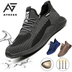 AtreGo Men's Indestructible Steel Toe Safety Work Shoes Bulletproof Boots UK