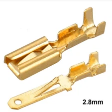 50/200X Brass Non-Insulated 2.8mm Male / Female Spade Connectors Crimp Terminals