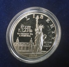 *1986-S STATUE OF LIBERTY COMMEMORATIVE SILVER DOLLAR PROOF MINT PACKAGING