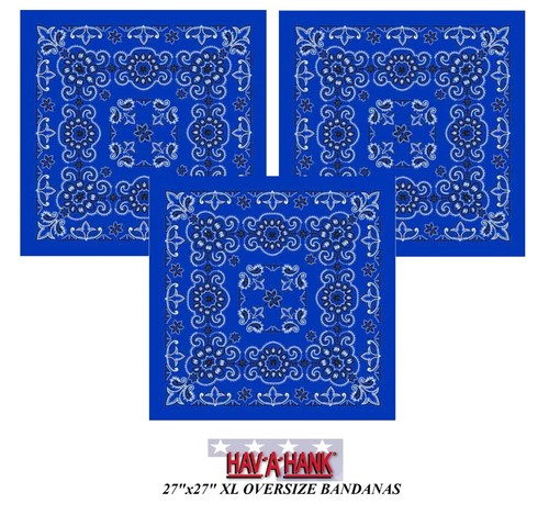 HavAHank XL KING SUPER SIZED PAISLEY 27" BANDANA Head Wrap Face Mask Neck Scarf - Picture 7 of 27