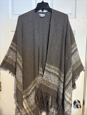 Women s Poncho Open Front Stylish Soft Cozy Wrap Cape One Size