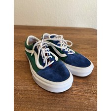 Vans Old Skool Multi Color Block Blue Green Yellow Sneakers Mens 4.5 Womens 6